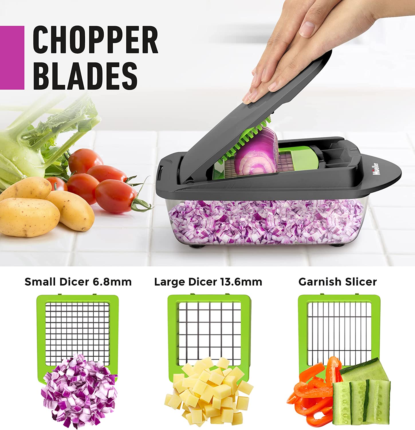 Kitchen Vegetable Chopper, 14-in-1 Vegetable Chopper Food Cutter